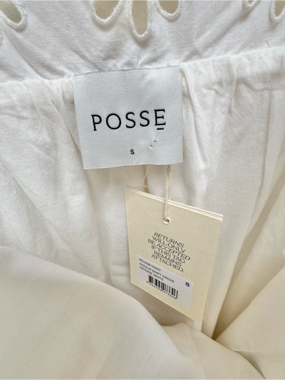 POSSE *NEW* Cecilia White Embroidered Shift Dress - Picture 15 of 16